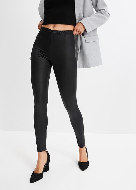 Legging opaque avec effet légèrement brillant et taille élastique - noir