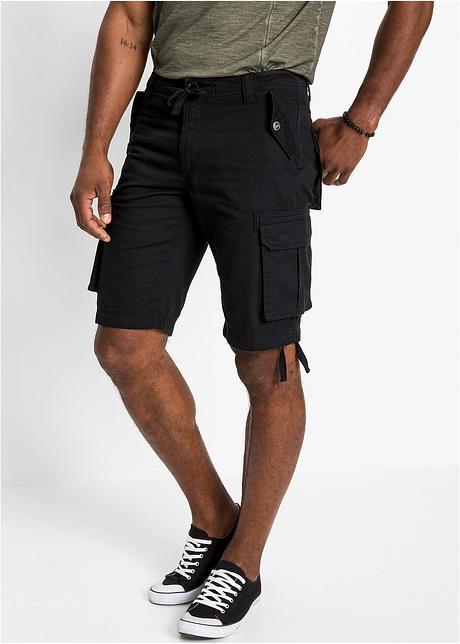 Bermuda cargo décontracté pour homme - noir