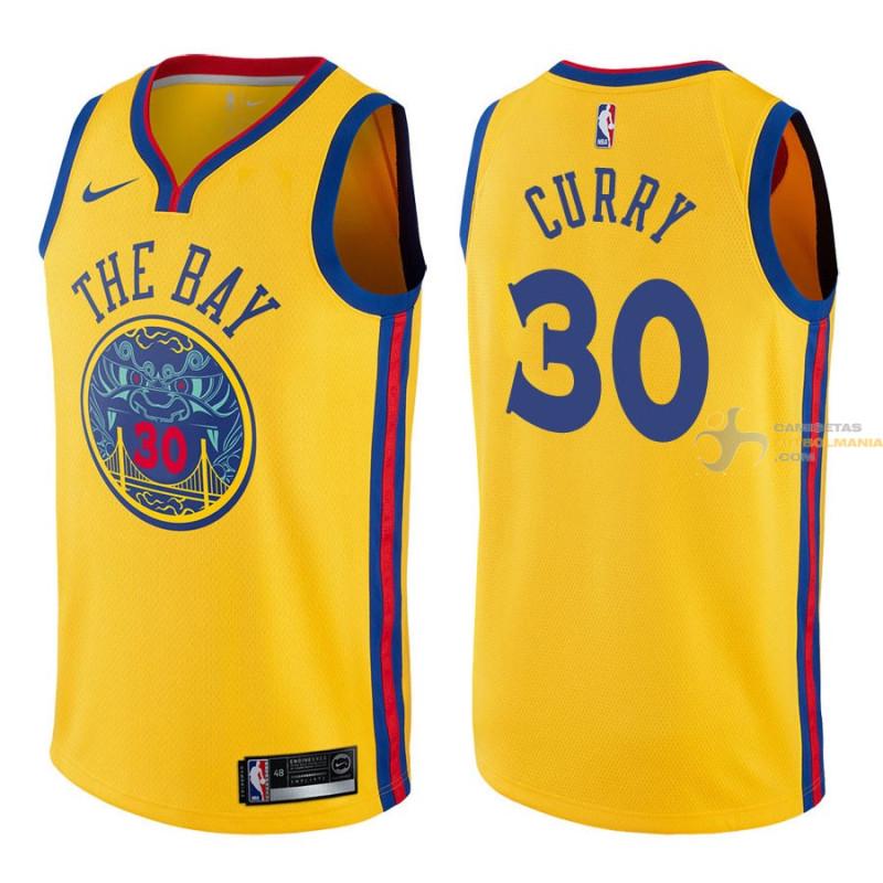 Camiseta NBA Stephen Curry de Los Golden State Warriors Amarilla 2019-2020 jersey basketball