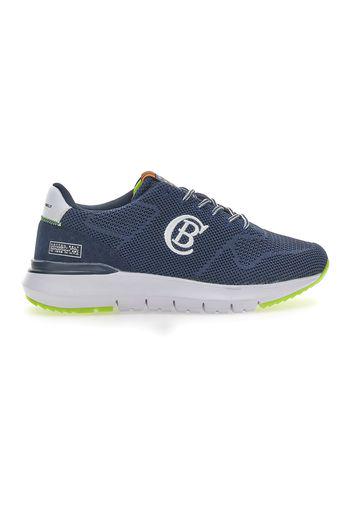 Cotton Belt Sneakers Uomo Blu In Materie Tessili Con Chiusura Stringata